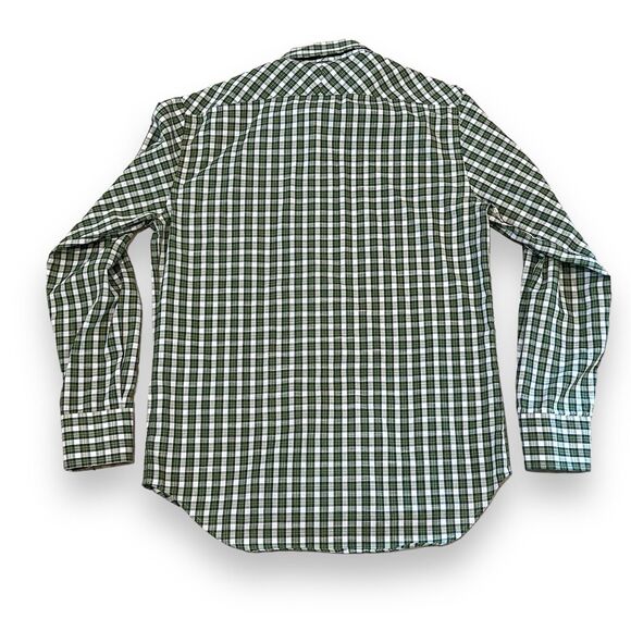 Billy Reid Standard Cut Green Plaid Long Sleeve Button Down Shirt Size S Cotton - Picture 8 of 8